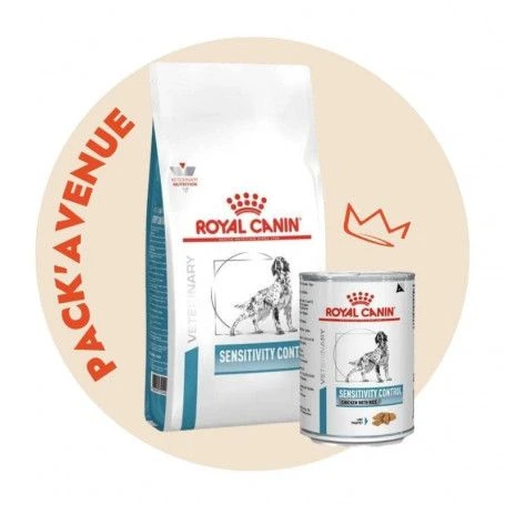 Pack'Avenue Royal Canin Dog Sensitivity Control Sac 1,5kg Avec 12 Boîtes Mousse POULET 1 Pack'Avenue Royal Canin Dog Sensitivity Control Sac 1,5kg Avec 12 Boîtes Mousse POULET